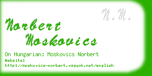 norbert moskovics business card